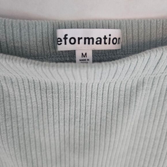 Reformation Long Ribbed /Eco Friendly / Light Blue Green Skirt Size M - Picture 2 of 3